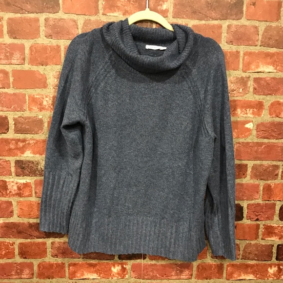 Ribbed Cowl Neck Pullover Bijou Blue - Picture 15 of 16